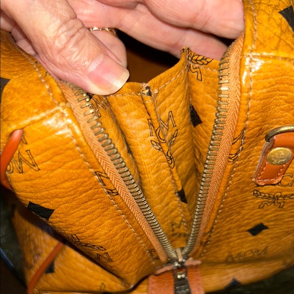 MCM Brown Satchel with Gold Accents - Picture 12 of 16